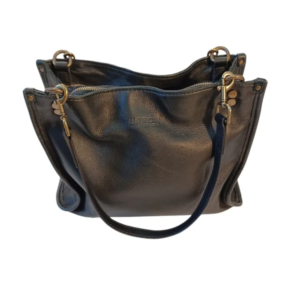 American Leather Company Black Satchel Purse - Picture 3 of 15